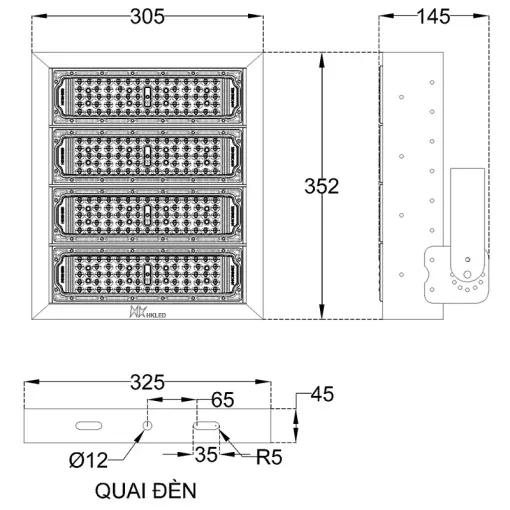 Đèn pha LED - Đèn chiếu sáng ngã tư 200W - P02 - Ảnh 13