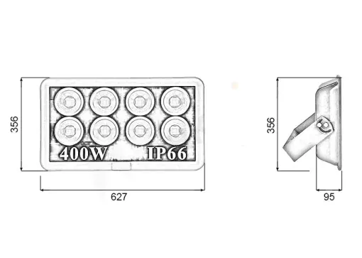 Đèn pha LED - Đèn chiếu sáng ngã tư 400W - PTC - Ảnh 5