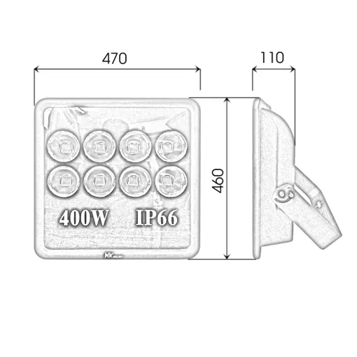 Đèn pha LED - Đèn chiếu sáng ngã tư 400W - PTV - Ảnh 3